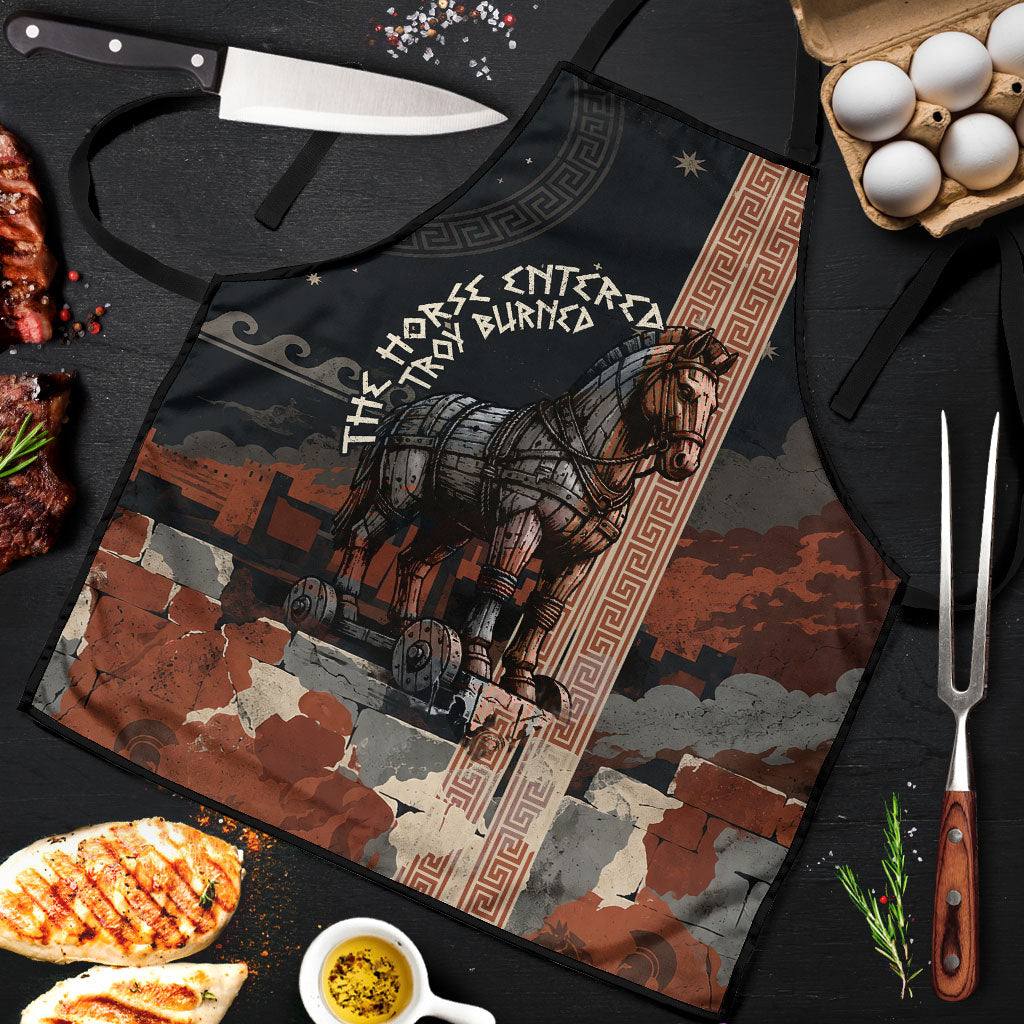 Trojan War Horse Entered Burned Apron Greek Wooden Trojan Horse Spartan Warrior