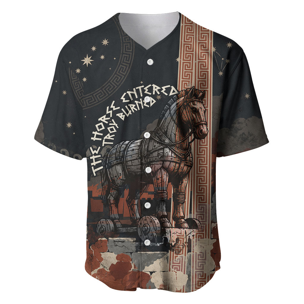 Trojan War Horse Entered Burned Baseball Jersey Greek Wooden Trojan Horse Spartan Warrior