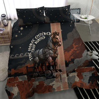Trojan War Horse Entered Burned Bedding Set Greek Wooden Trojan Horse Spartan Warrior