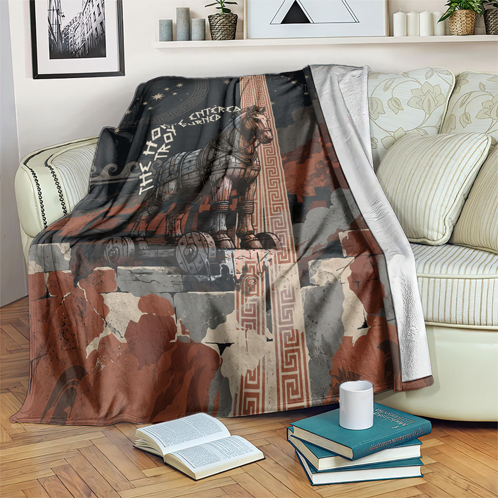 Trojan War Horse Entered Burned Blanket Greek Wooden Trojan Horse Spartan Warrior