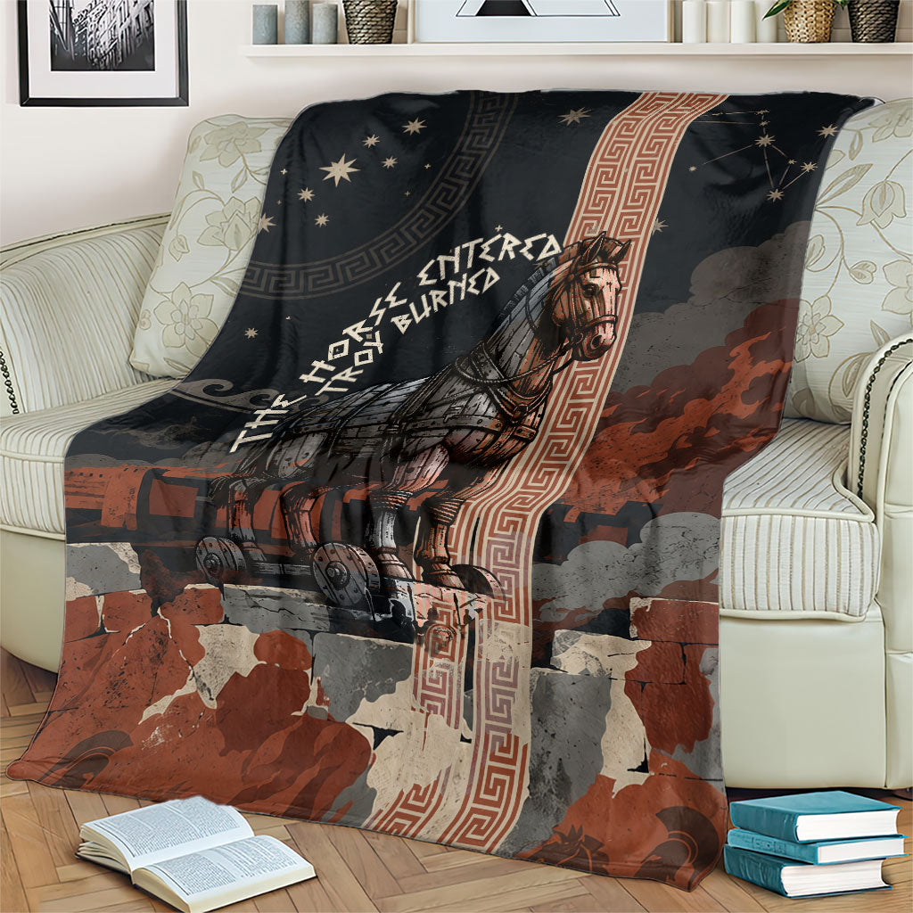 Trojan War Horse Entered Burned Blanket Greek Wooden Trojan Horse Spartan Warrior