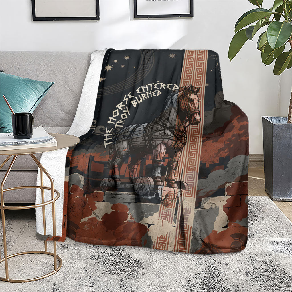 Trojan War Horse Entered Burned Blanket Greek Wooden Trojan Horse Spartan Warrior