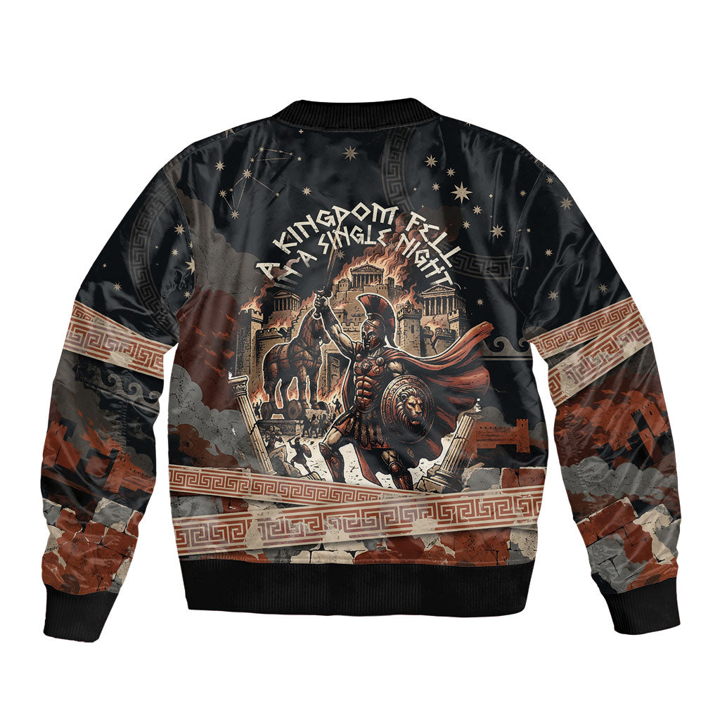 Trojan War Horse Entered Burned Bomber Jacket Greek Wooden Trojan Horse Spartan Warrior