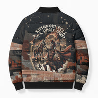 Trojan War Horse Entered Burned Bomber Puffer Jacket Greek Wooden Trojan Horse Spartan Warrior