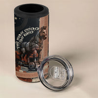 Trojan War Horse Entered Burned 4 in 1 Can Cooler Tumbler Greek Wooden Trojan Horse Spartan Warrior
