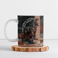 Trojan War Horse Entered Burned Ceramic Mug Greek Wooden Trojan Horse Spartan Warrior