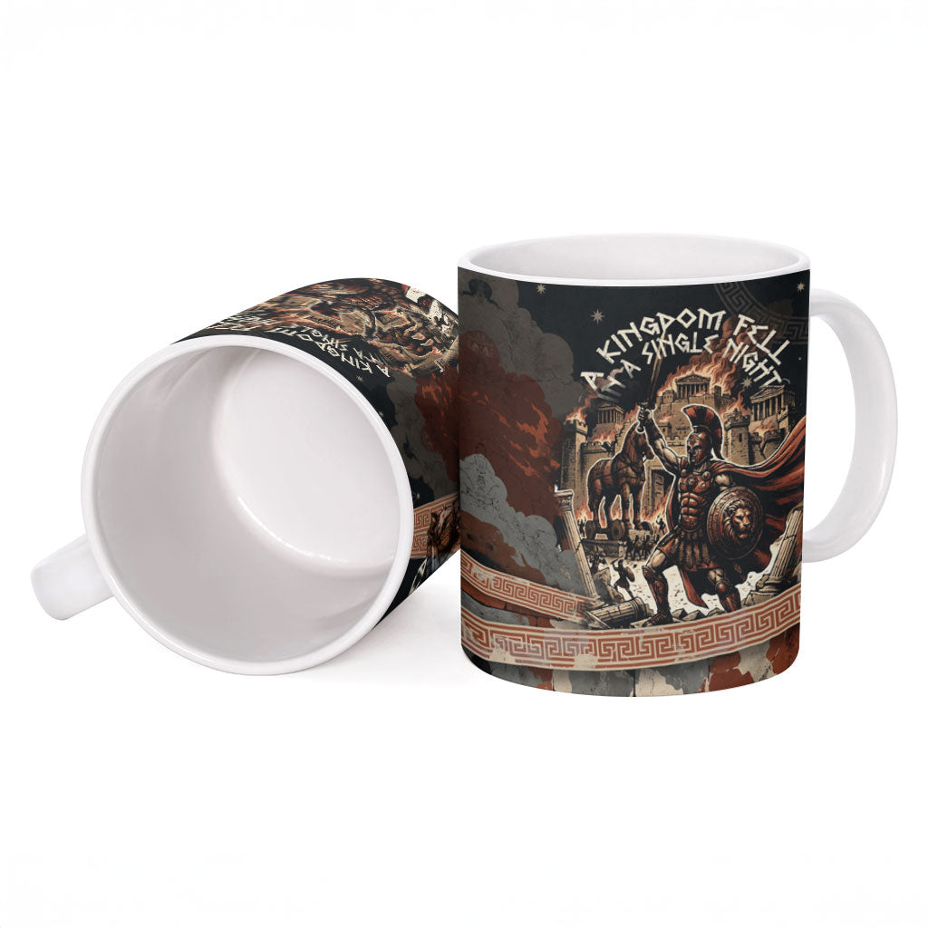 Trojan War Horse Entered Burned Ceramic Mug Greek Wooden Trojan Horse Spartan Warrior