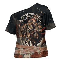 Trojan War Horse Entered Burned Cross Shoulder Shirt Greek Wooden Trojan Horse Spartan Warrior
