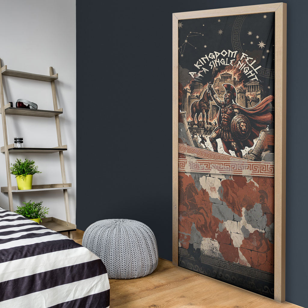 Trojan War Horse Entered Burned Door Cover Greek Wooden Trojan Horse Spartan Warrior