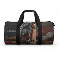 Trojan War Horse Entered Burned Duffle Bag Greek Wooden Trojan Horse Spartan Warrior