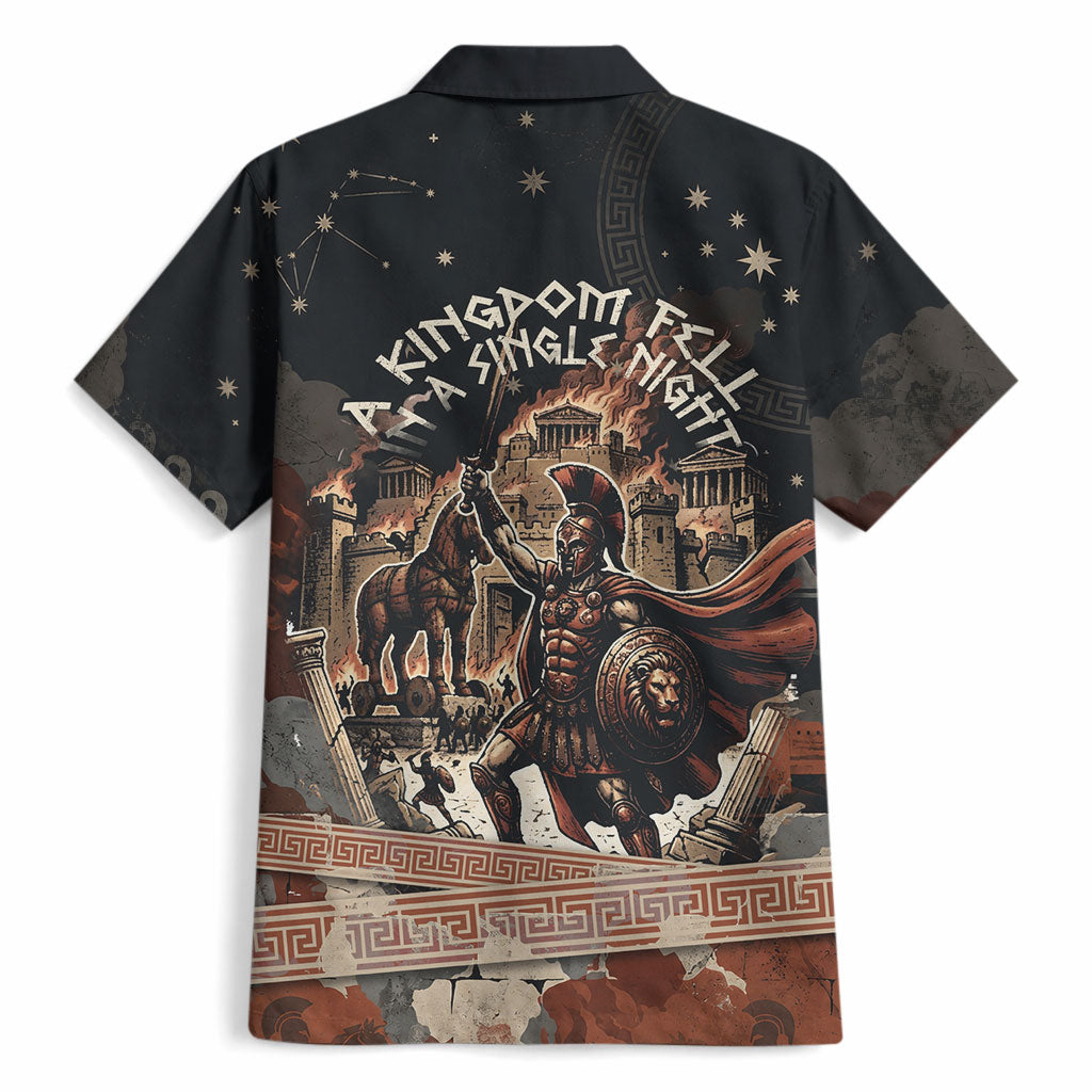 Trojan War Horse Entered Burned Hawaiian Shirt Greek Wooden Trojan Horse Spartan Warrior