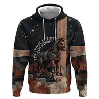 Trojan War Horse Entered Burned Hoodie Greek Wooden Trojan Horse Spartan Warrior