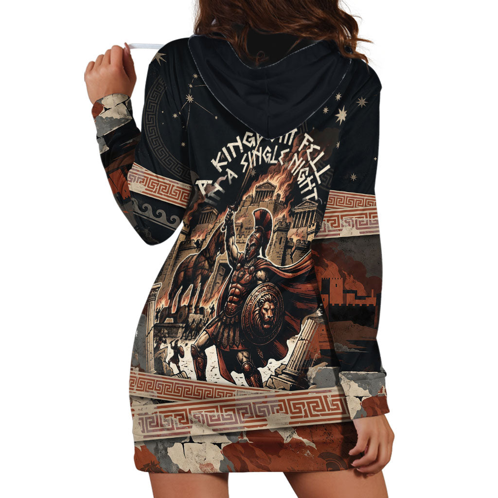 Trojan War Horse Entered Burned Hoodie Dress Greek Wooden Trojan Horse Spartan Warrior