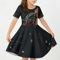Trojan War Horse Entered Burned Kid Short Sleeve Dress Greek Wooden Trojan Horse Spartan Warrior