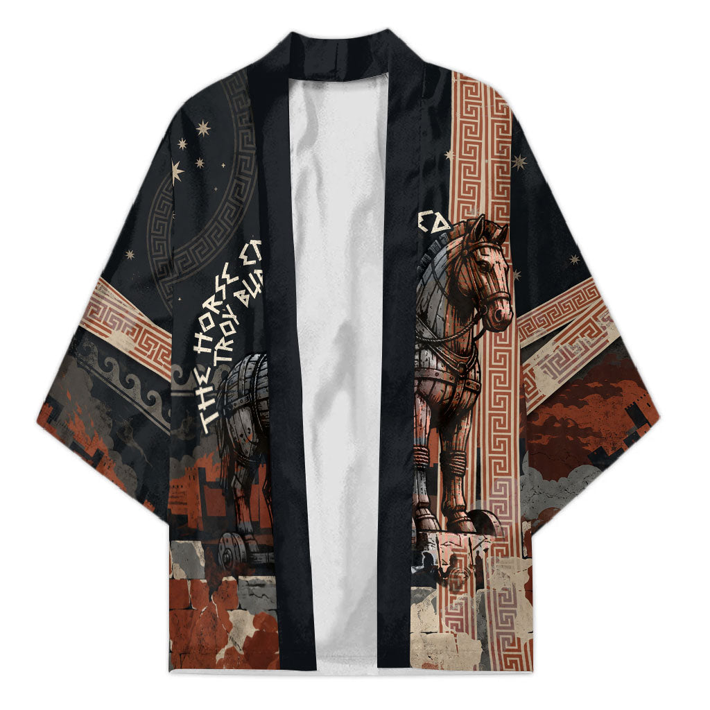 Trojan War Horse Entered Burned Kimono Greek Wooden Trojan Horse Spartan Warrior