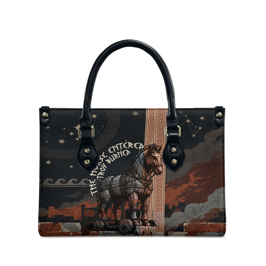 Trojan War Horse Entered Burned Leather Bag Greek Wooden Trojan Horse Spartan Warrior