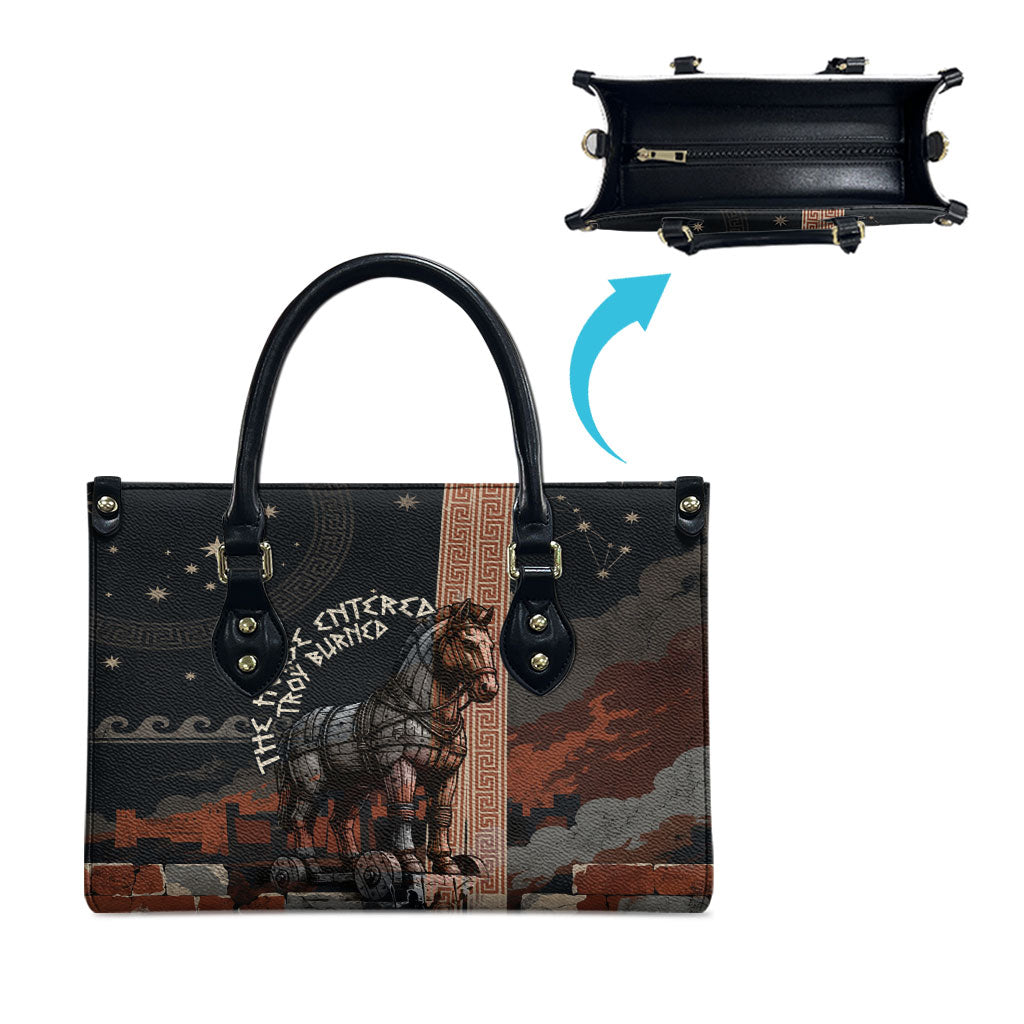 Trojan War Horse Entered Burned Leather Bag Greek Wooden Trojan Horse Spartan Warrior