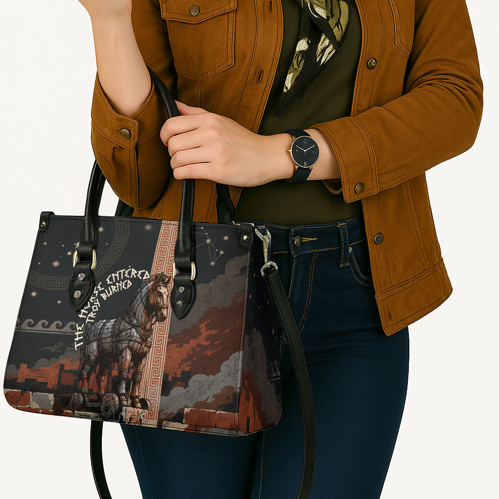 Trojan War Horse Entered Burned Leather Bag Greek Wooden Trojan Horse Spartan Warrior