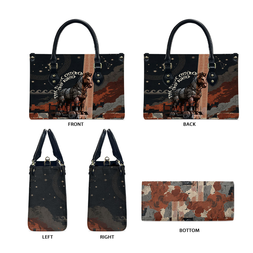 Trojan War Horse Entered Burned Leather Bag Greek Wooden Trojan Horse Spartan Warrior