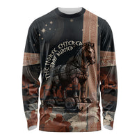 Trojan War Horse Entered Burned Long Sleeve Shirt Greek Wooden Trojan Horse Spartan Warrior