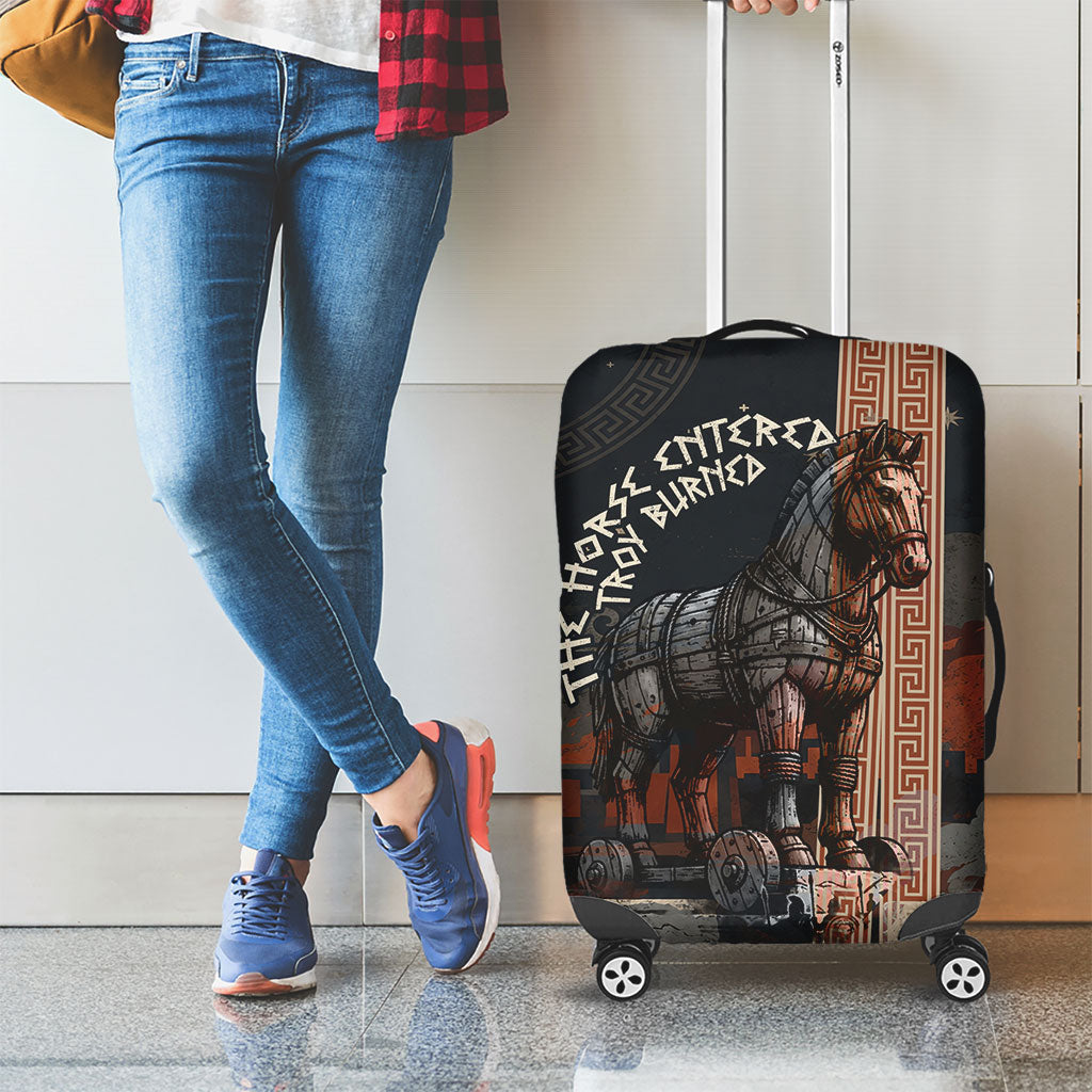 Trojan War Horse Entered Burned Luggage Cover Greek Wooden Trojan Horse Spartan Warrior