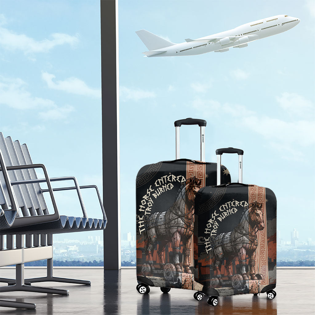 Trojan War Horse Entered Burned Luggage Cover Greek Wooden Trojan Horse Spartan Warrior
