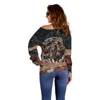 Trojan War Horse Entered Burned Off Shoulder Sweater Greek Wooden Trojan Horse Spartan Warrior