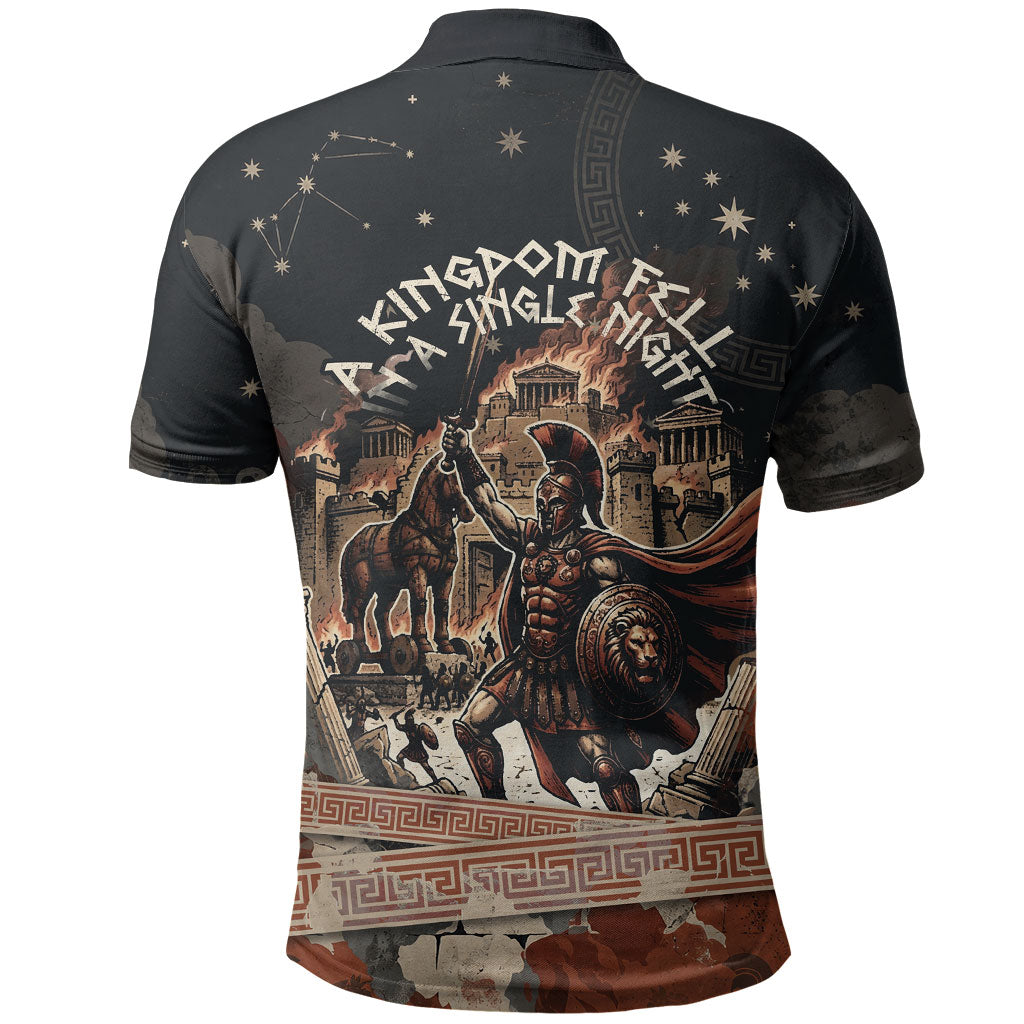 Trojan War Horse Entered Burned Polo Shirt Greek Wooden Trojan Horse Spartan Warrior
