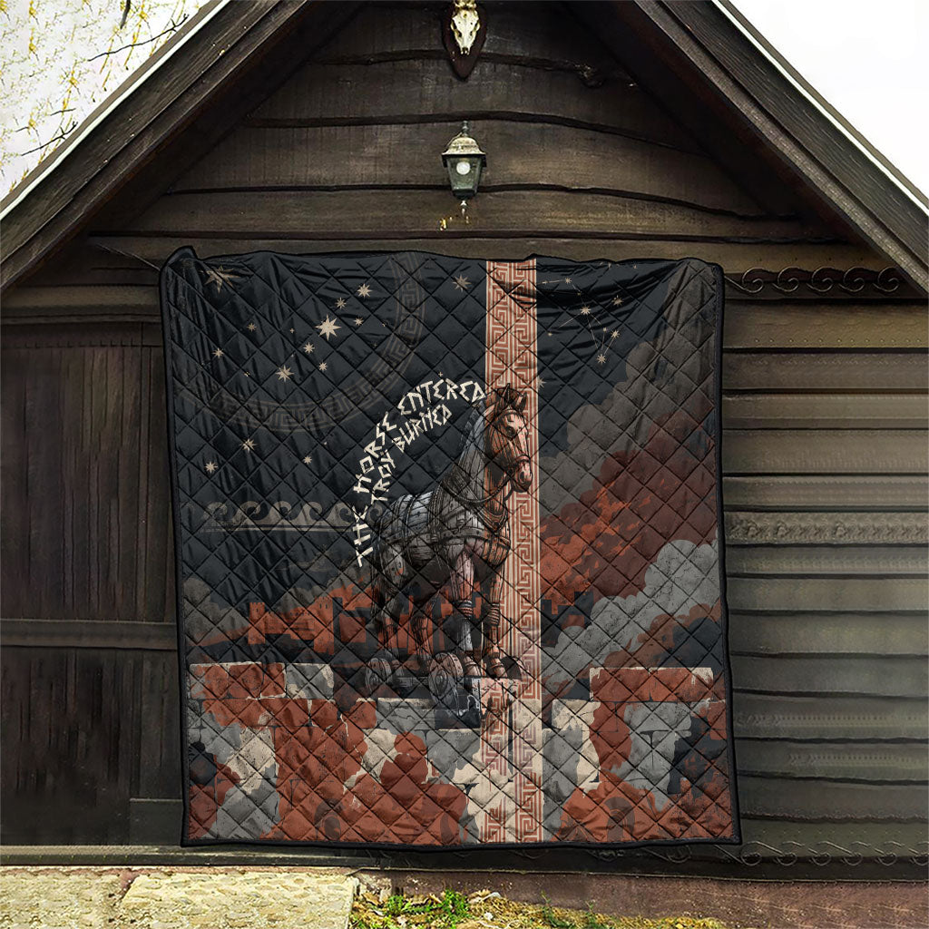 Trojan War Horse Entered Burned Quilt Greek Wooden Trojan Horse Spartan Warrior
