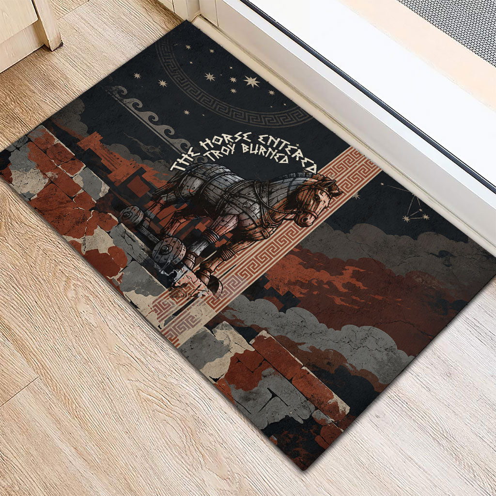 Trojan War Horse Entered Burned Rubber Doormat Greek Wooden Trojan Horse Spartan Warrior