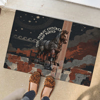 Trojan War Horse Entered Burned Rubber Doormat Greek Wooden Trojan Horse Spartan Warrior