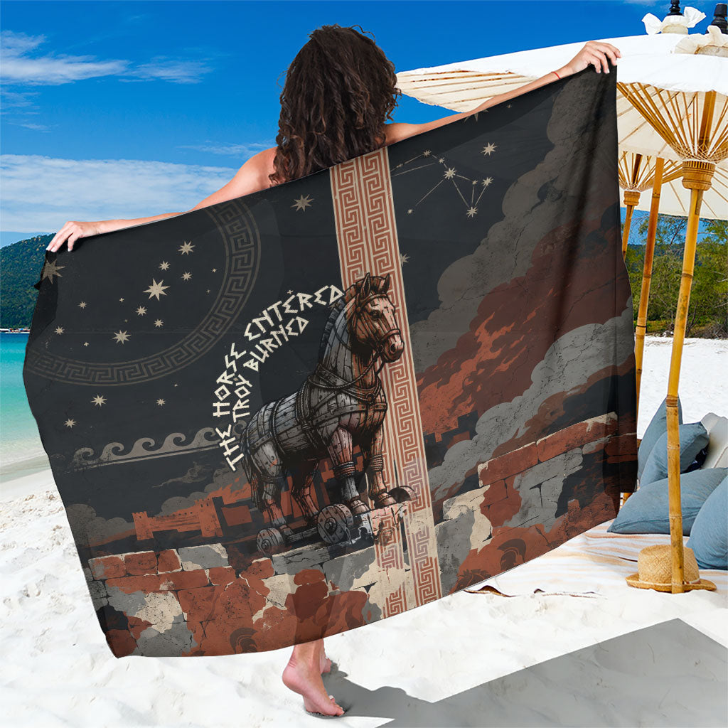 Trojan War Horse Entered Burned Sarong Greek Wooden Trojan Horse Spartan Warrior