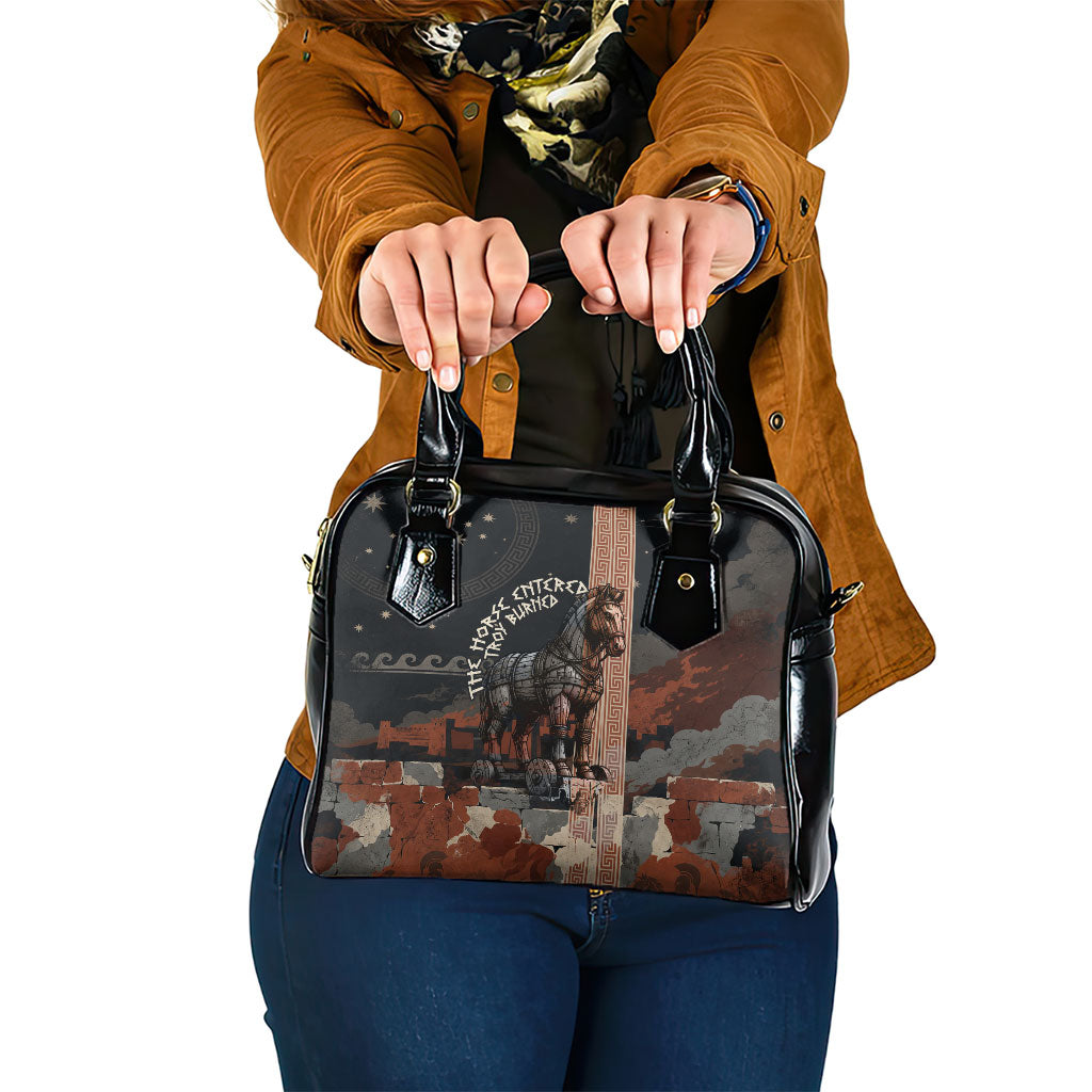 Trojan War Horse Entered Burned Shoulder Handbag Greek Wooden Trojan Horse Spartan Warrior