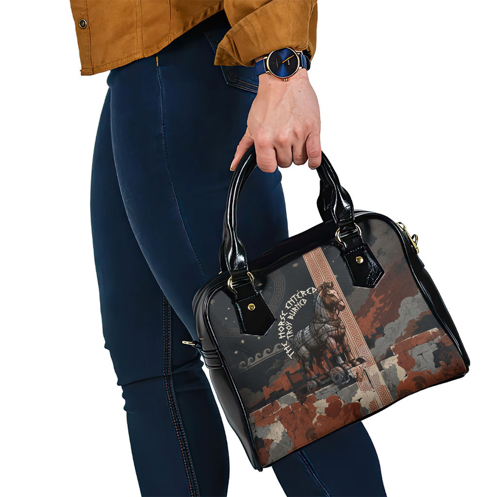 Trojan War Horse Entered Burned Shoulder Handbag Greek Wooden Trojan Horse Spartan Warrior