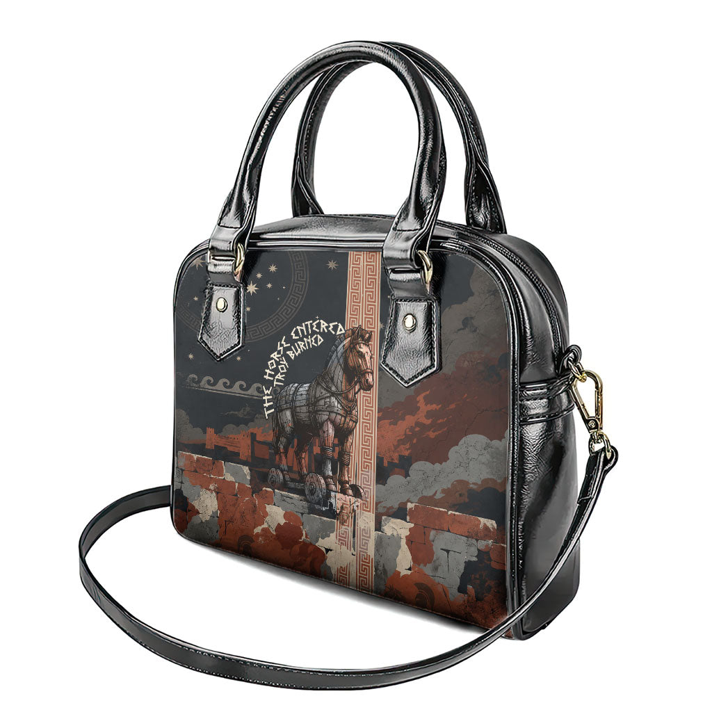 Trojan War Horse Entered Burned Shoulder Handbag Greek Wooden Trojan Horse Spartan Warrior