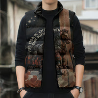 Trojan War Horse Entered Burned Sleeveless Puffer Jacket Greek Wooden Trojan Horse Spartan Warrior
