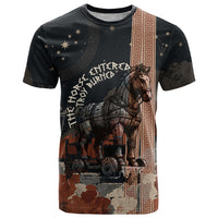 Trojan War Horse Entered Burned T Shirt Greek Wooden Trojan Horse Spartan Warrior