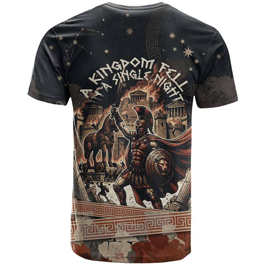 Trojan War Horse Entered Burned T Shirt Greek Wooden Trojan Horse Spartan Warrior