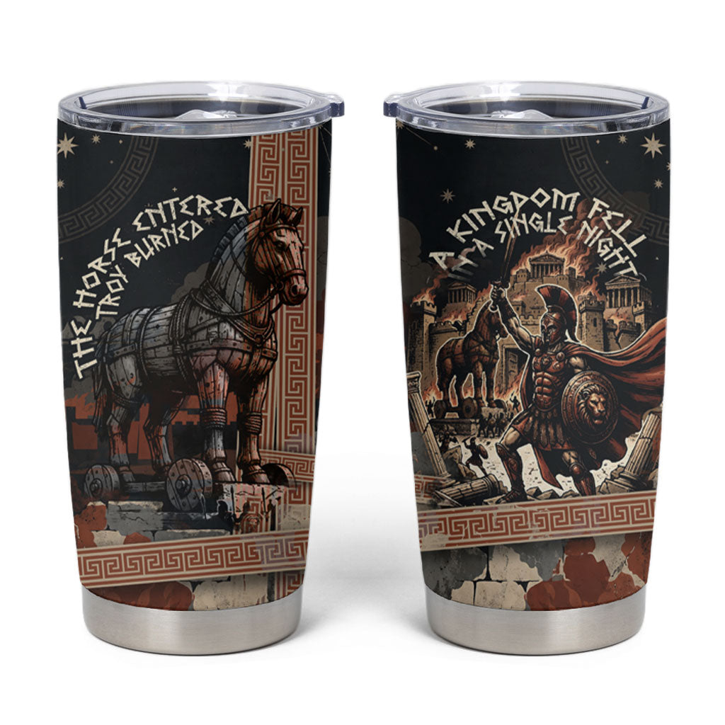 Trojan War Horse Entered Burned Tumbler Cup Greek Wooden Trojan Horse Spartan Warrior