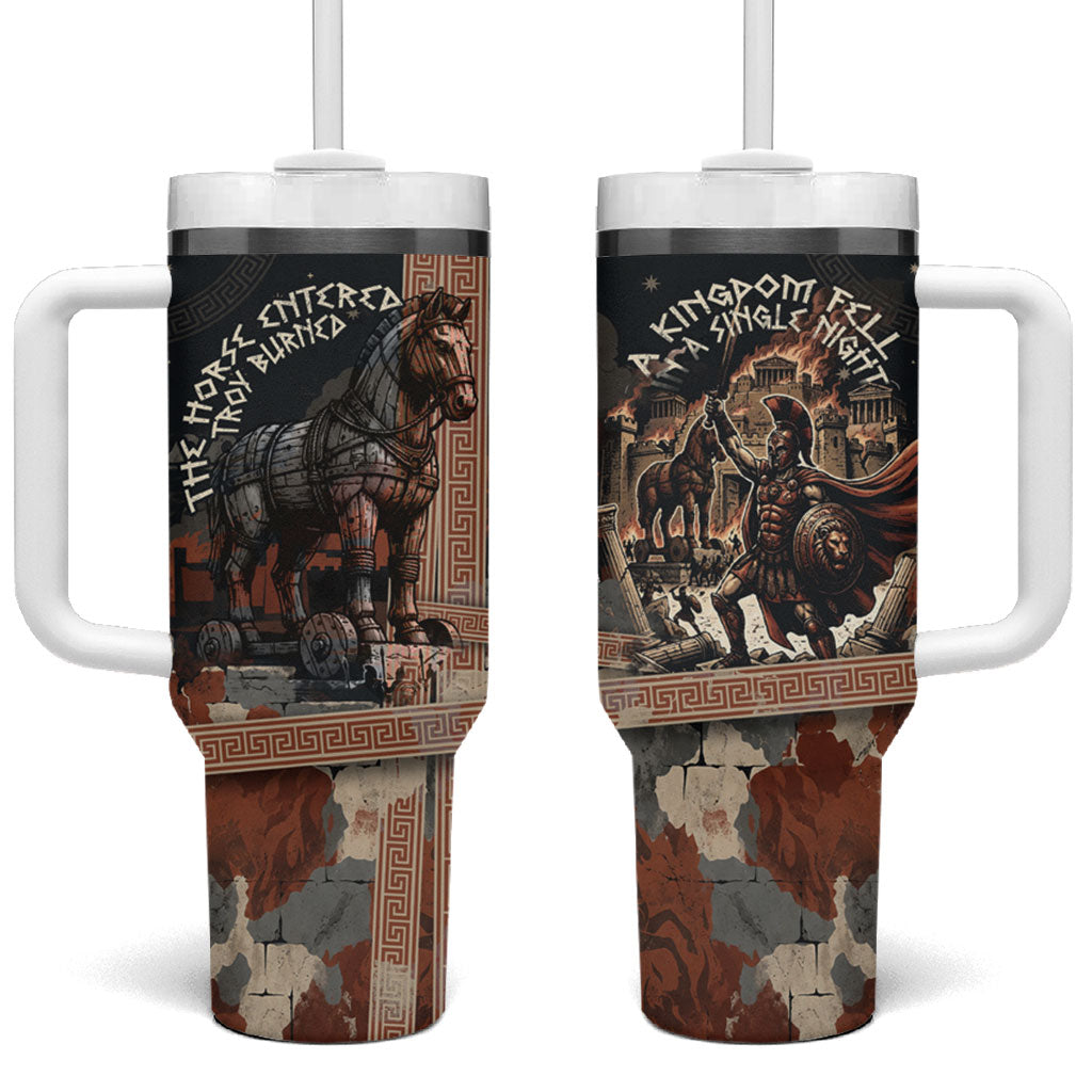 Trojan War Horse Entered Burned Tumbler With Handle Greek Wooden Trojan Horse Spartan Warrior