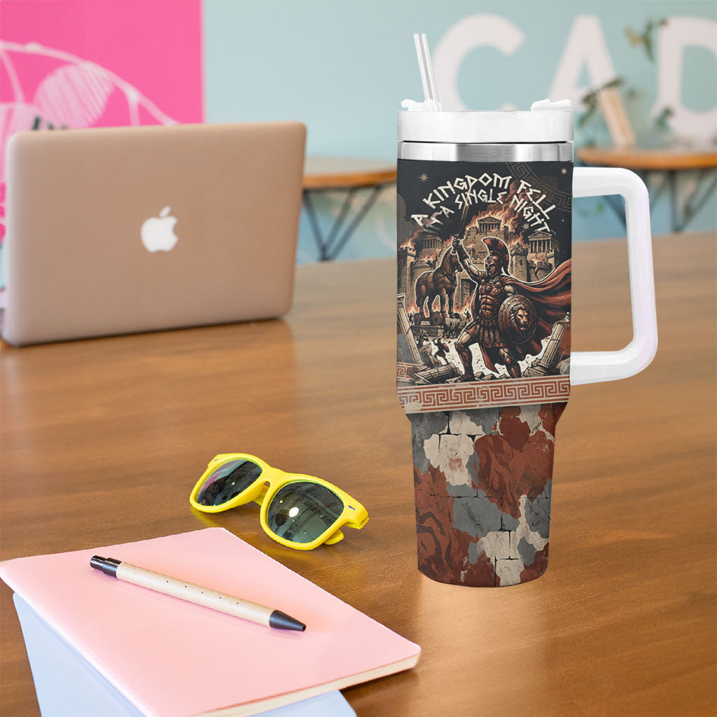 Trojan War Horse Entered Burned Tumbler With Handle Greek Wooden Trojan Horse Spartan Warrior