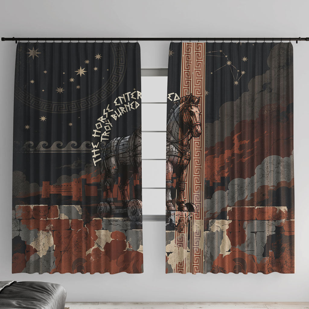 Trojan War Horse Entered Burned Window Curtain Greek Wooden Trojan Horse Spartan Warrior