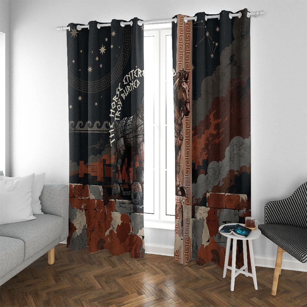 Trojan War Horse Entered Burned Window Curtain Greek Wooden Trojan Horse Spartan Warrior
