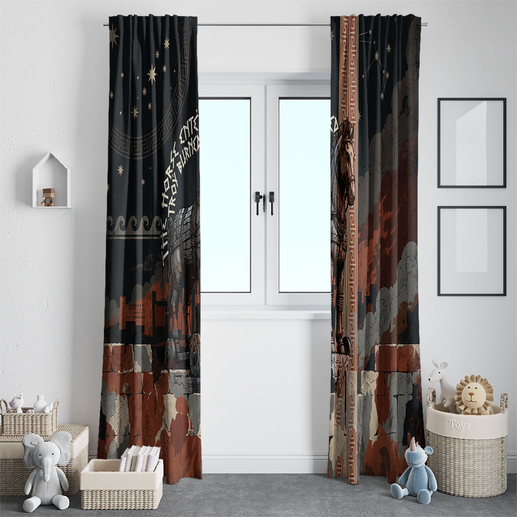 Trojan War Horse Entered Burned Window Curtain Greek Wooden Trojan Horse Spartan Warrior