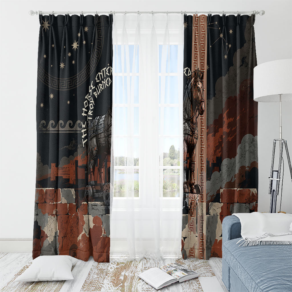 Trojan War Horse Entered Burned Window Curtain Greek Wooden Trojan Horse Spartan Warrior