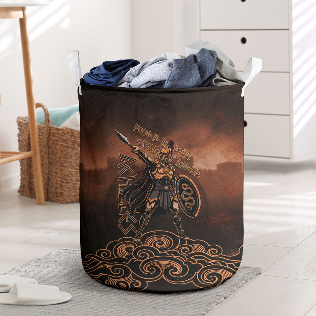 Achilles Iliad Greek Hero Legend Laundry Basket Trojan War Spartan Warrior Spear Graphic Art