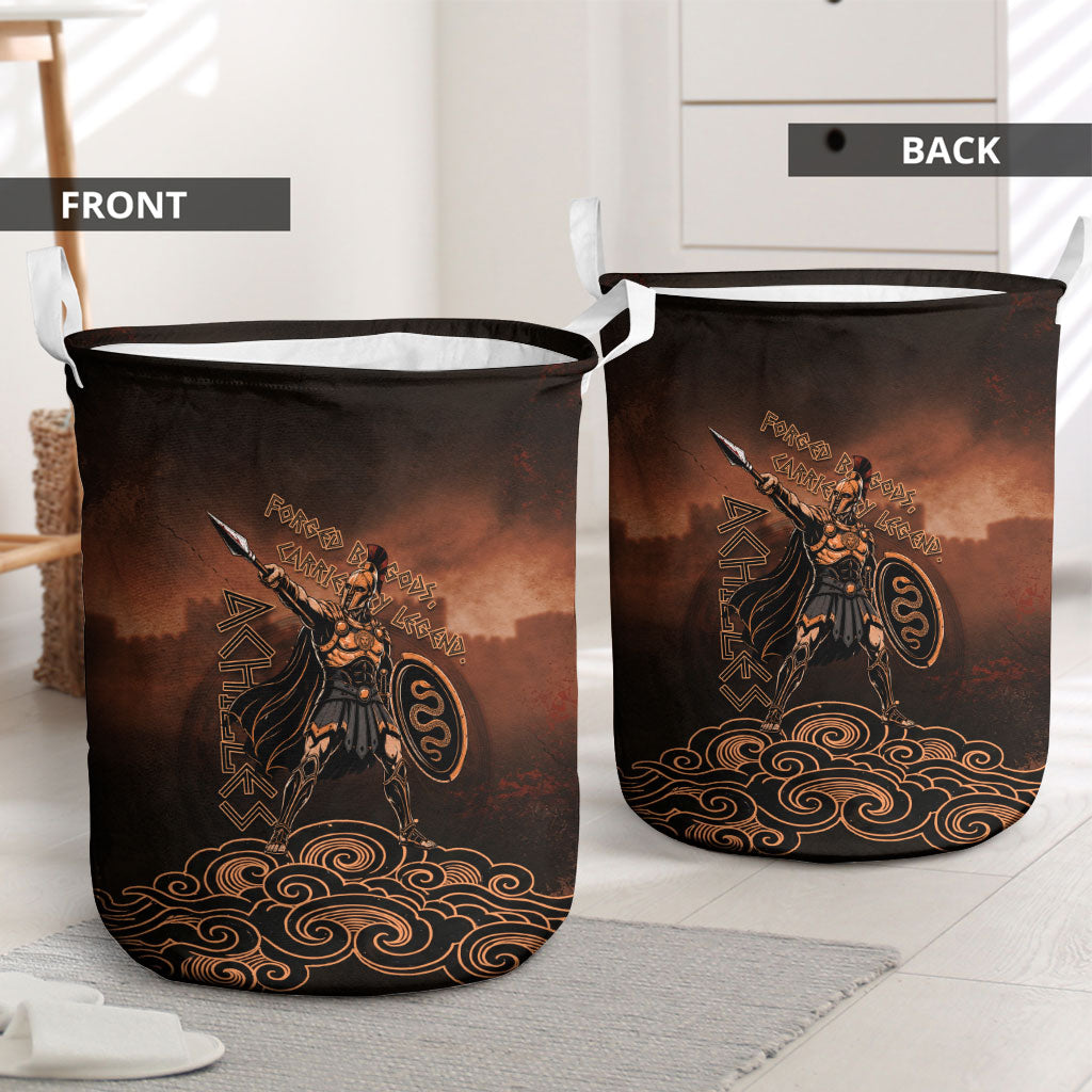 Achilles Iliad Greek Hero Legend Laundry Basket Trojan War Spartan Warrior Spear Graphic Art