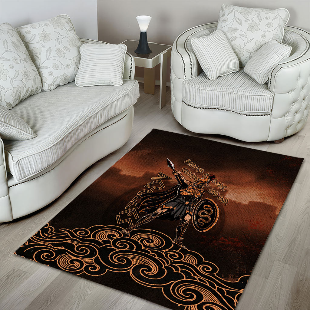 Achilles Iliad Greek Hero Legend Area Rug Trojan War Spartan Warrior Spear Graphic Art