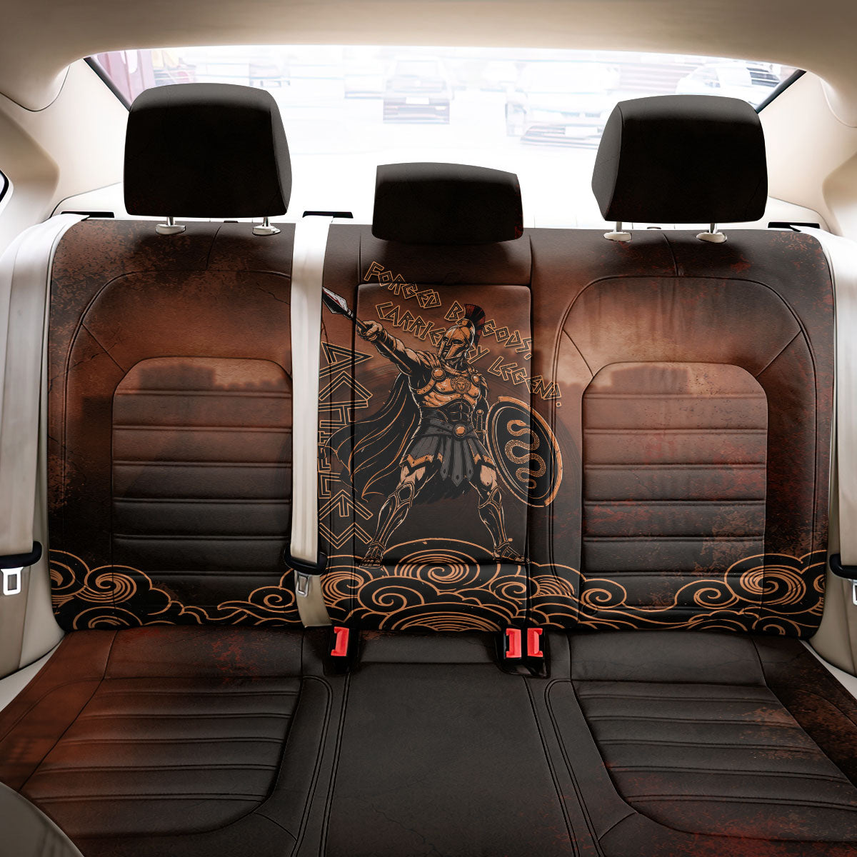 Achilles Iliad Greek Hero Legend Back Car Seat Cover Trojan War Spartan Warrior Spear Graphic Art