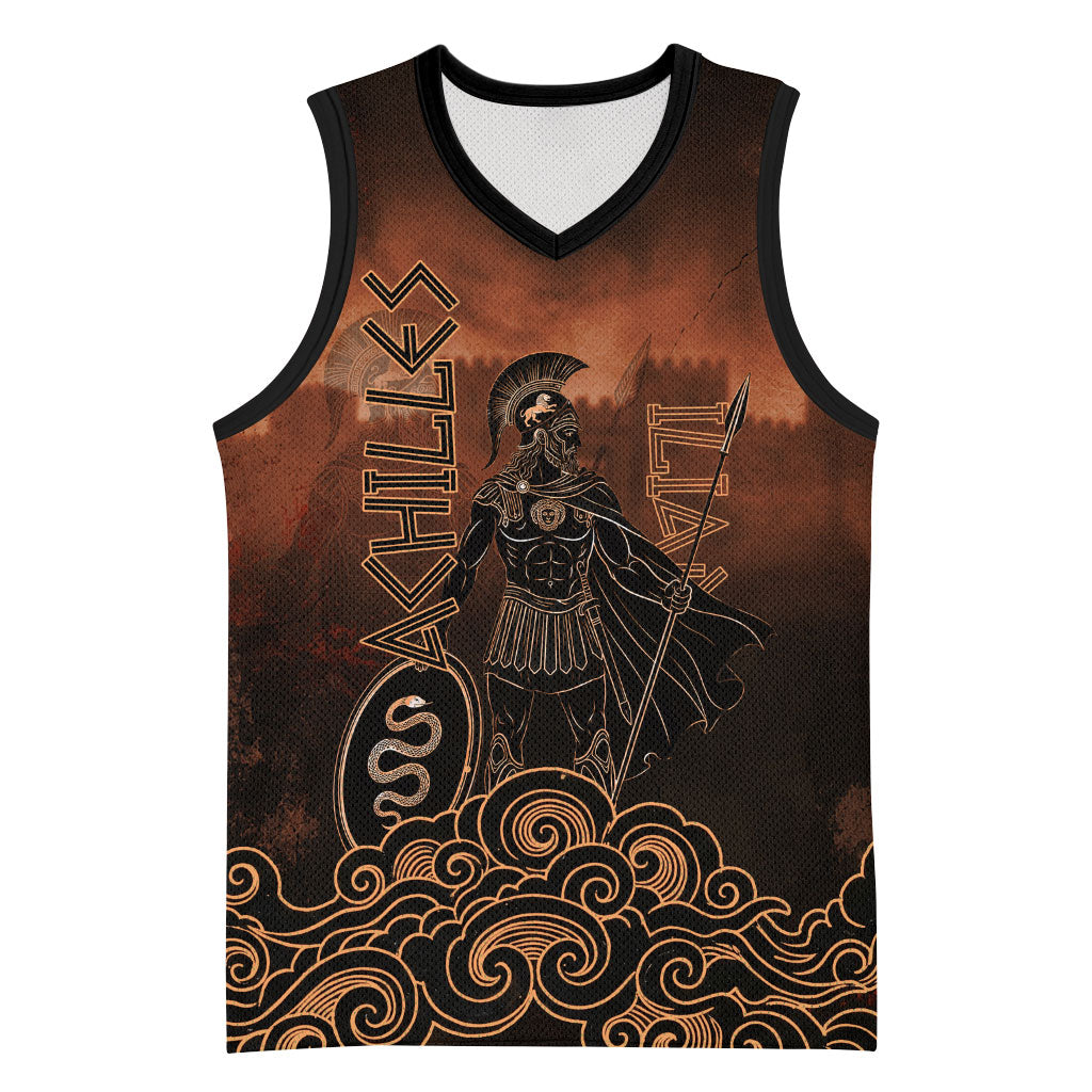 Achilles Iliad Greek Hero Legend Basketball Jersey Trojan War Spartan Warrior Spear Graphic Art